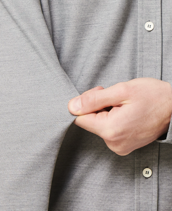 Brand Partner,Western Rise, Western Rise Concrete Grey Merino Wool Button Down Shirt, Grey, Extra Large-46-TagXL