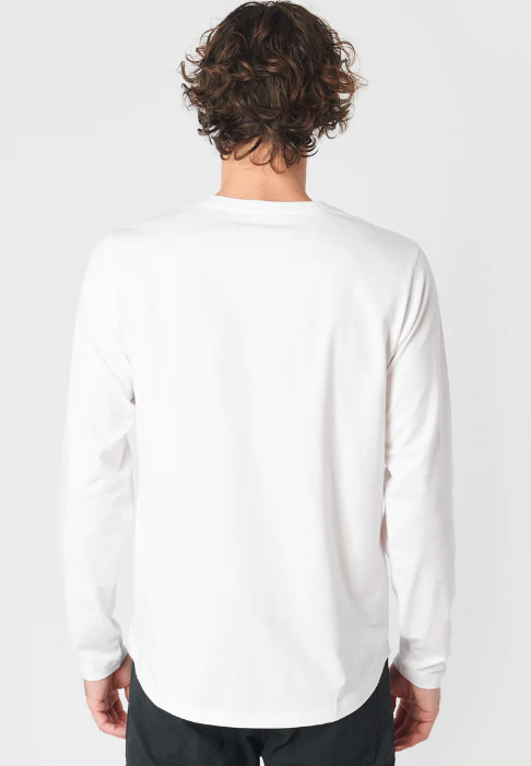 Western Rise White Ultra Soft Cotton Longsleeve Henley