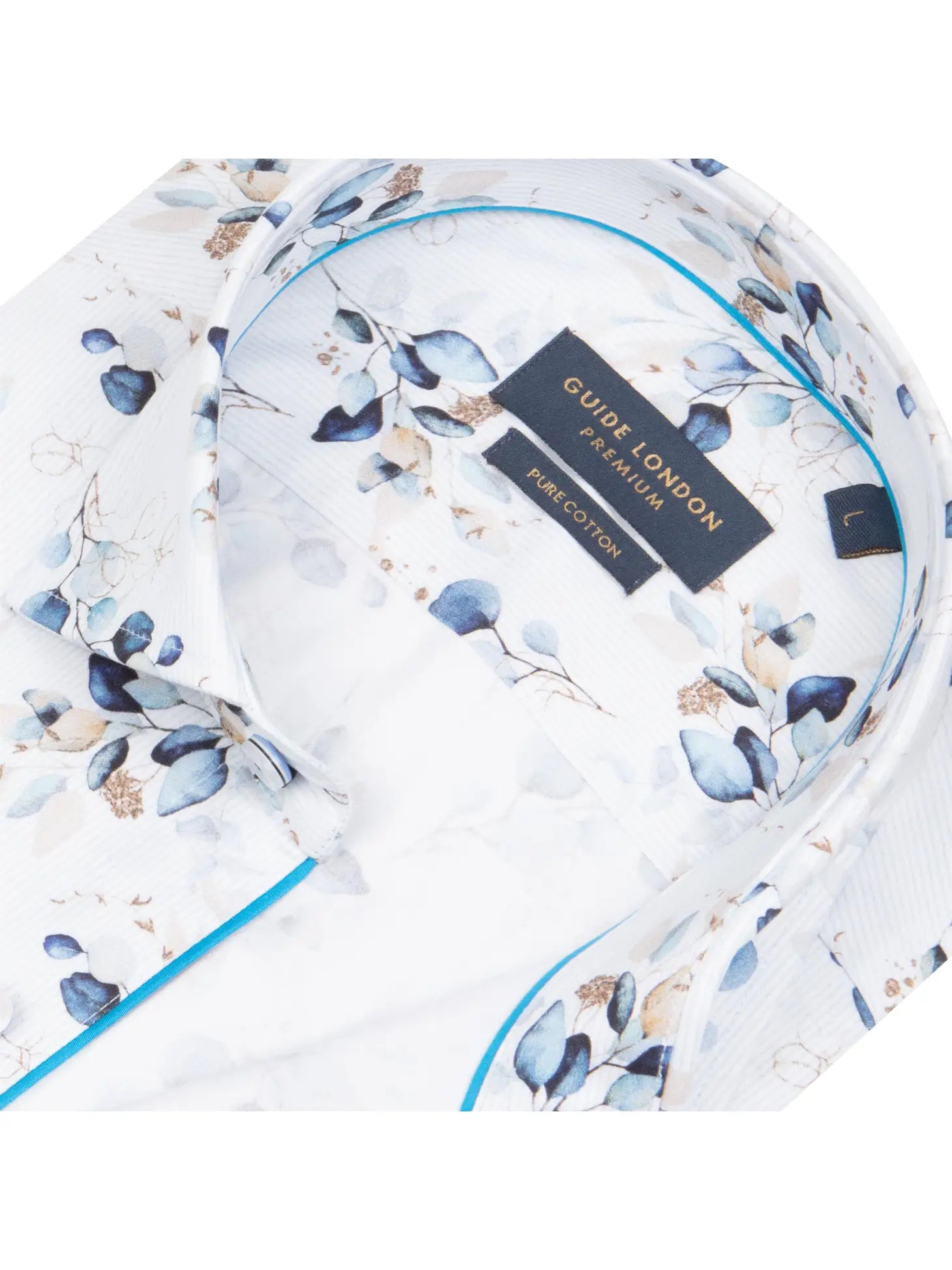 Faire,Guide London, Guide London White Floral on Stripe Short Sleeve Button Up Shirt, White, Medium-44-TagL