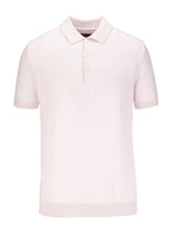 Guide London Light Pink 2 Tone Jacquard Knit Short Sleeve Polo