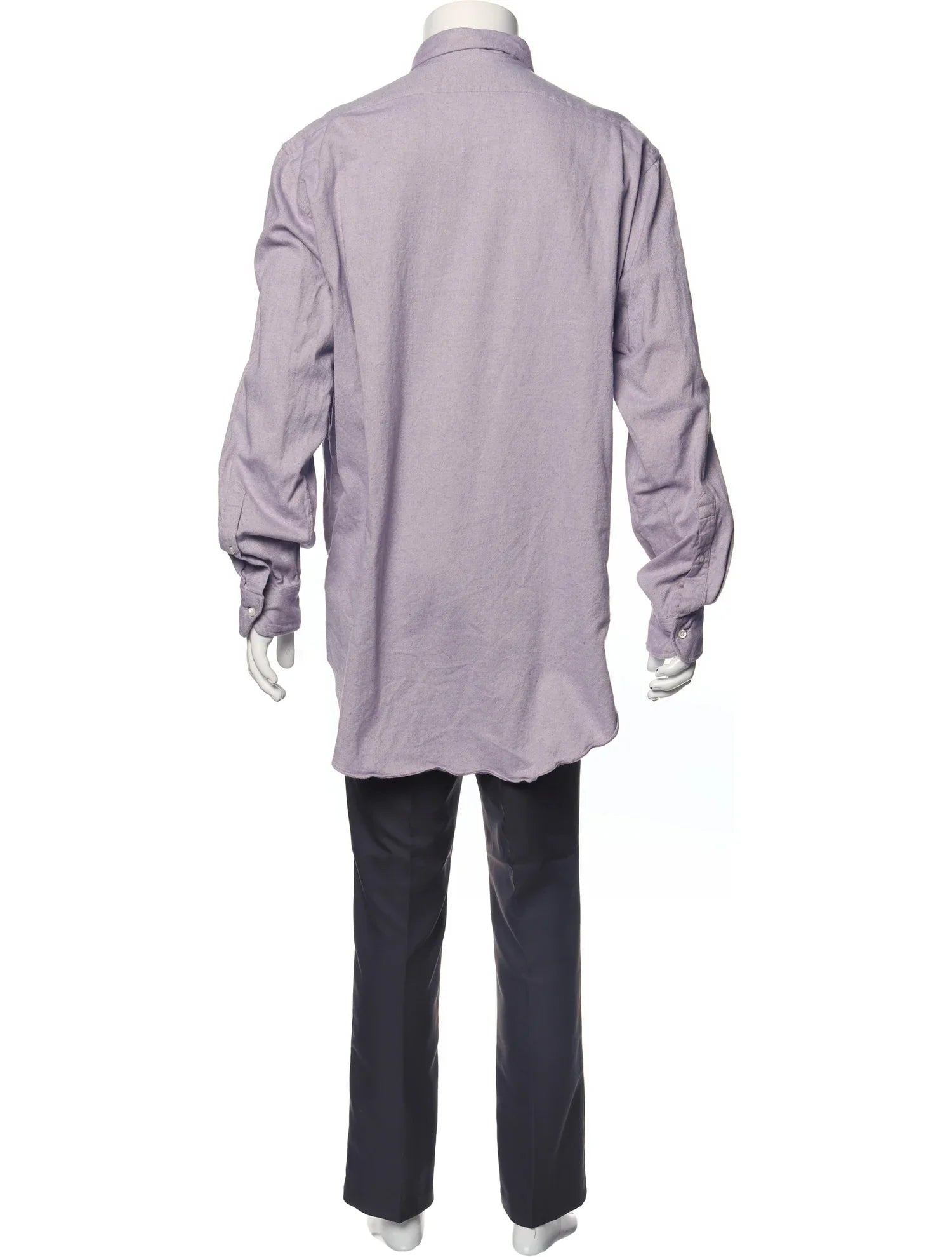 The RealReal,Sid Mashburn, Sid Mashburn Light Purple Long Sleeve Flannel Button Up Shirt With Front Pocket, Purple, Extra Extra Large-52-TagXL