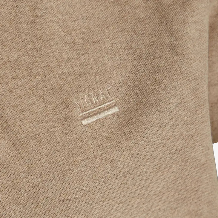 Faire,Signal Clothing, Signal Clothing Beige Heathered Short Sleeve Polo, Tan, Large-44-TagL