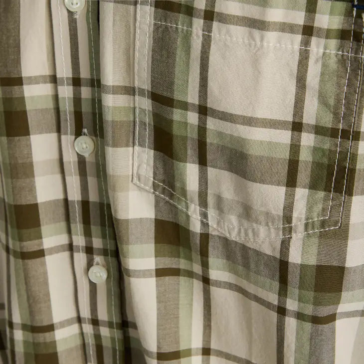 Faire,Signal Clothing, Signal Clothing Beige With Brown & Green Plaid Long Sleeve Button Up Shirt, Tan, Large-46-TagM