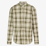 Signal Clothing Beige With Brown & Green Plaid Long Sleeve Button Up Shirt