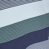 Signal Clothing Blue And Green Horizontal Striped Short Sleeve T-shirt