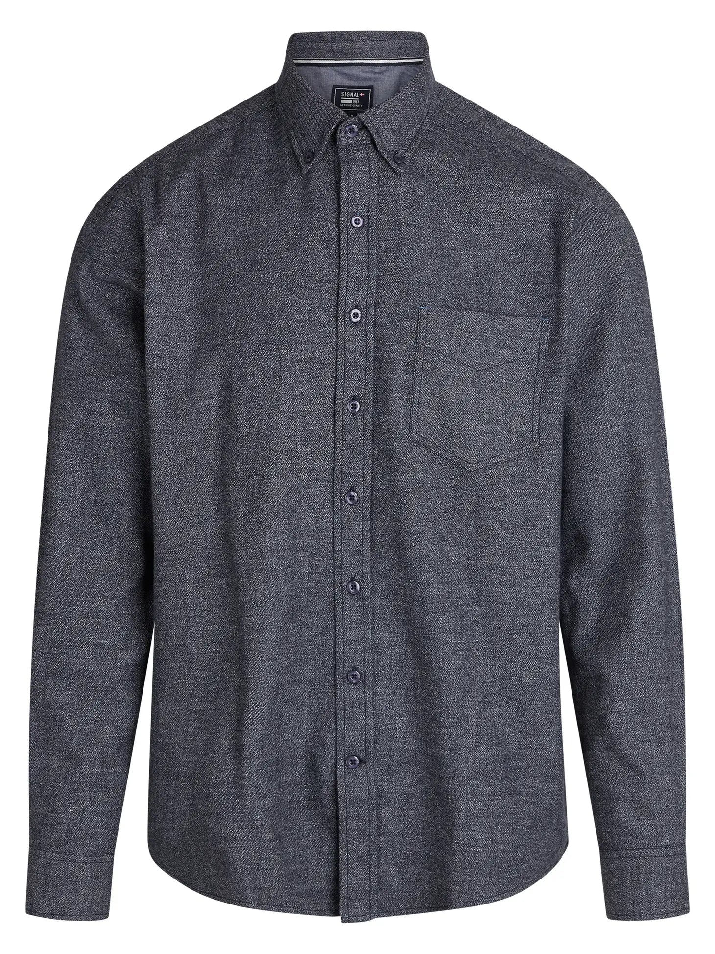 Faire,Signal Clothing, Signal Clothing Dark Blue Brushed Flannel Long Sleeve Button Up, Blue, Large-47-TagL