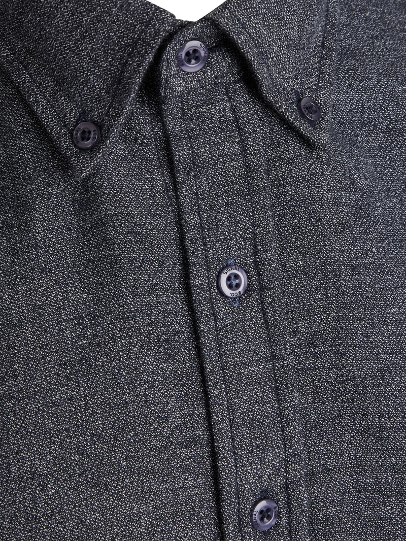 Signal Clothing Dark Blue Brushed Flannel Long Sleeve Button Up