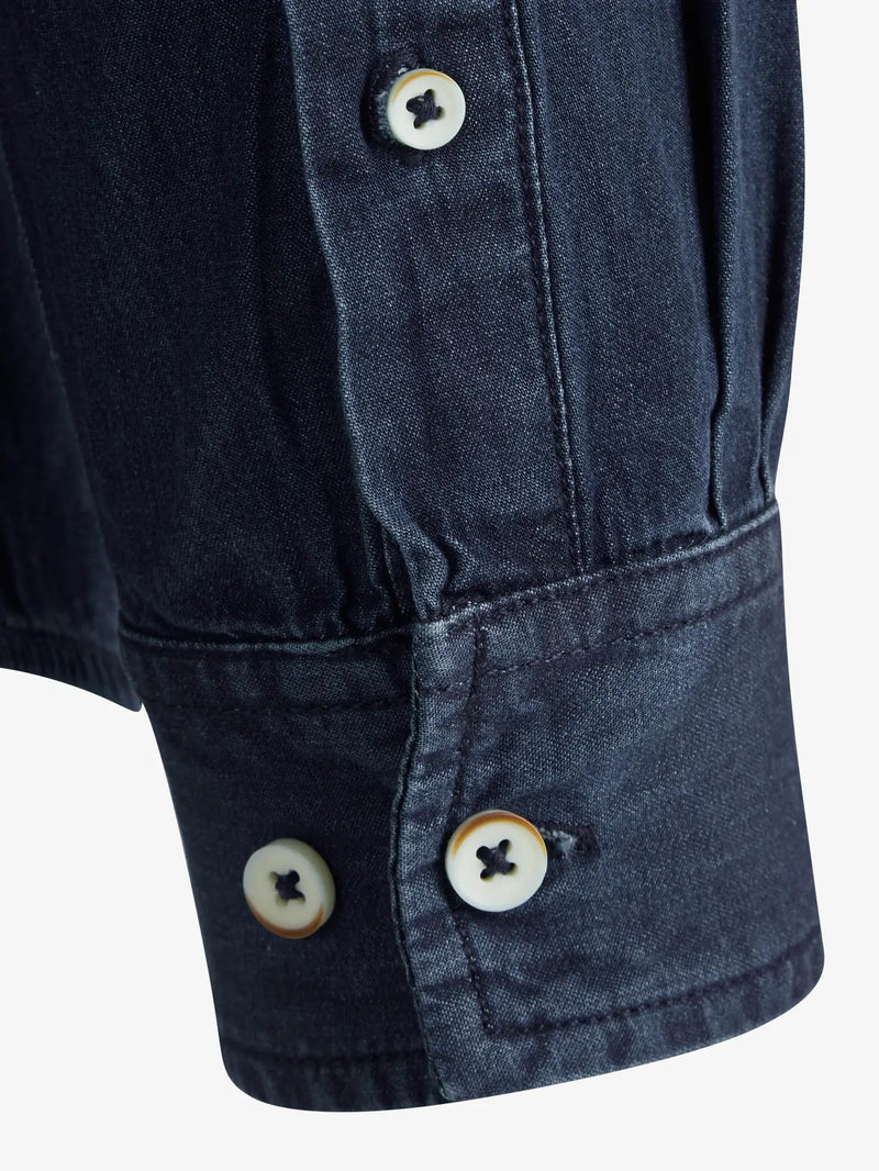 Signal Clothing Dark Blue Denim Long Sleeve Button Up