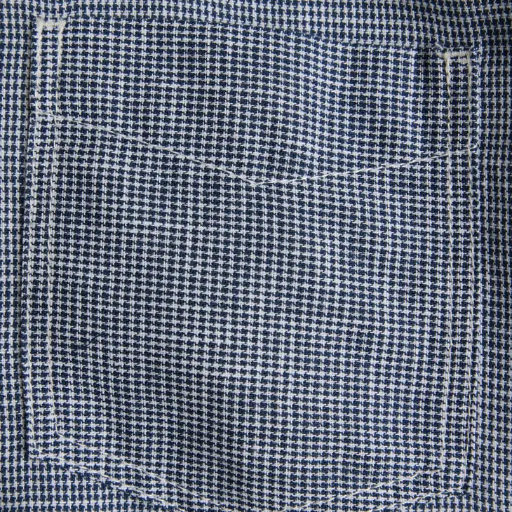 Faire,Signal Clothing, Signal Clothing Dark Blue Mini Houndstooth Print Short Sleeve Button Up Shirt With Chest Pocket, Blue, Medium-46-TagM