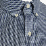 Signal Clothing Dark Blue Mini Houndstooth Print Short Sleeve Button Up Shirt With Chest Pocket