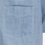 Signal Clothing Light Blue Mini Houndstooth Print Short Sleeve Button Up Shirt With Chest Pocket