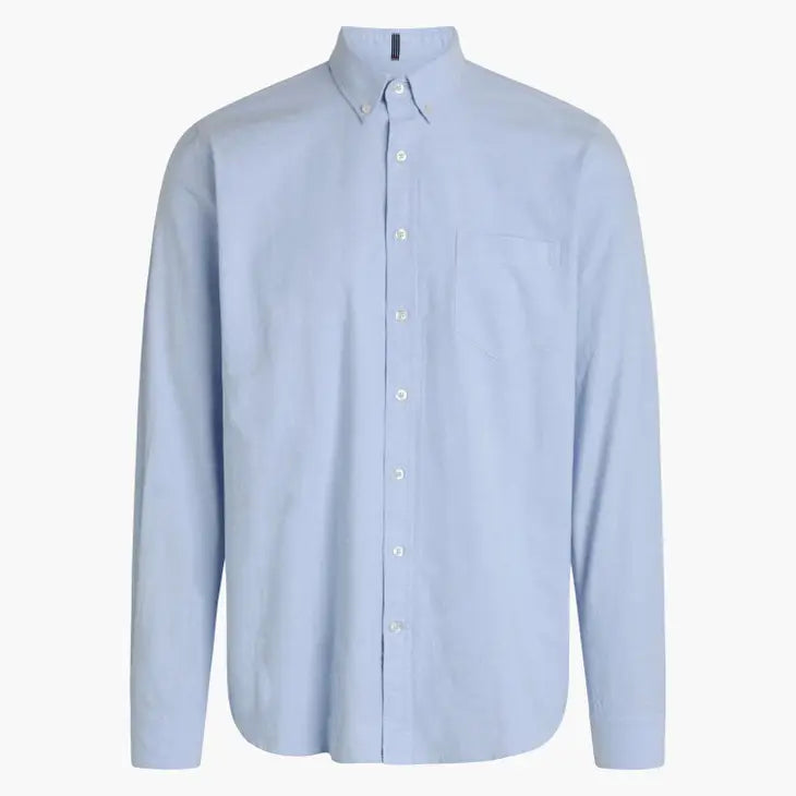 Faire,Signal Clothing, Signal Clothing Light Blue Solid Long Sleeve Oxford Button Up, Blue, Large-46-TagM