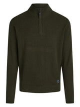 Signal Clothing Moss Green Quarter Zip Textured Pullover Sweater