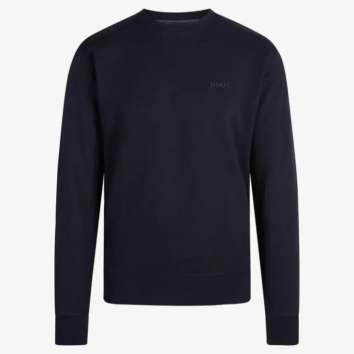 Faire,Signal Clothing, Signal Clothing Navy Long Sleeve Crewneck Sweatshirt, Blue, Large-47-TagL