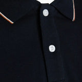 Signal Clothing Navy Short Sleeve Knit Polo With Collar Details And Chest Pocket