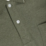 Signal Clothing Olive Green Heathered Short Sleeve Polo With Collar Details And Chest Pocket