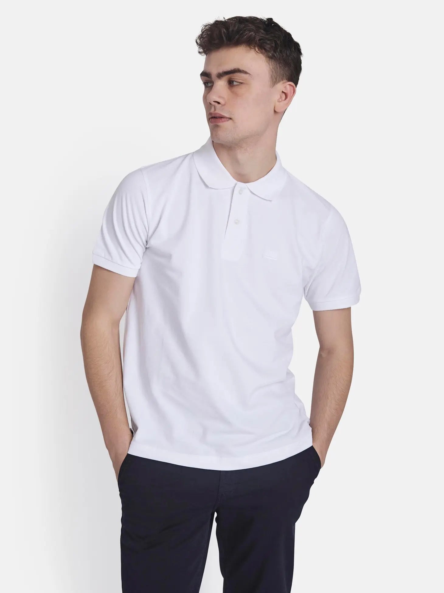 Faire,Signal Clothing, Signal Clothing White Shortsleeve Polo, White, Large-43-TagM