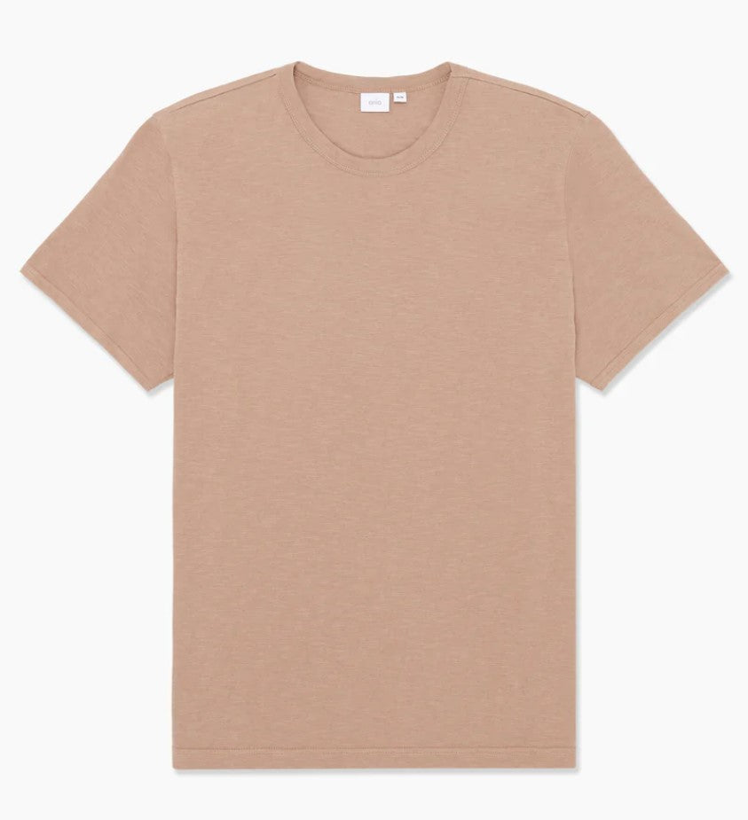 Wholesale,Onia, Onia Light Beige Slub Scallop Hem Tshirt, Tan, Large-43-TagLLarge-46-TagLMedium-44-TagM