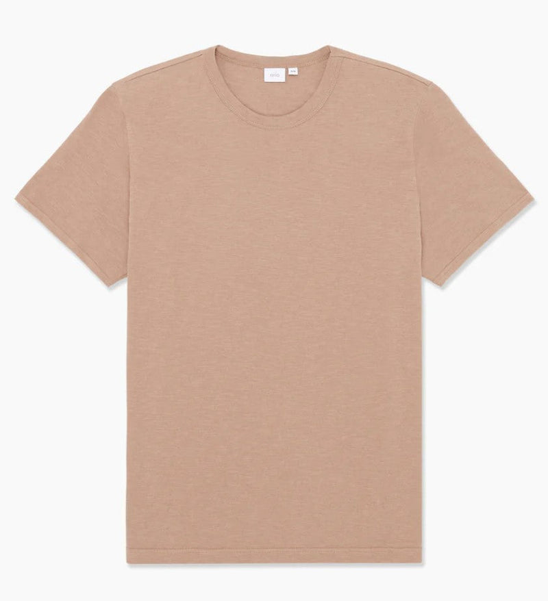 Onia Light Beige Slub Scallop Hem Tshirt