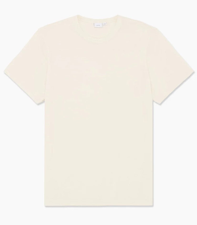 Wholesale,Onia, Onia Cream Slub Scallop Hem Tshirt, Cream, Large-46-TagLExtra Large-48-TagL