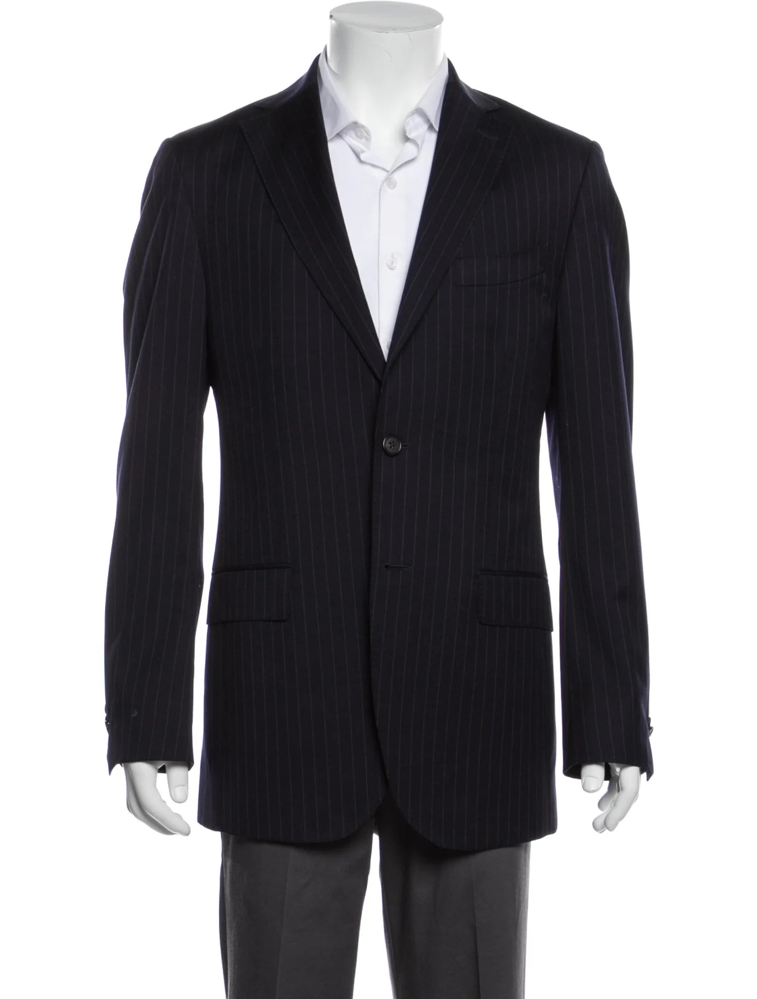 The RealReal,Suitsupply, Suitsupply Black Pinstripe Pure Wool Super 110 Blazer, Black, Extra Large-52-TagXL