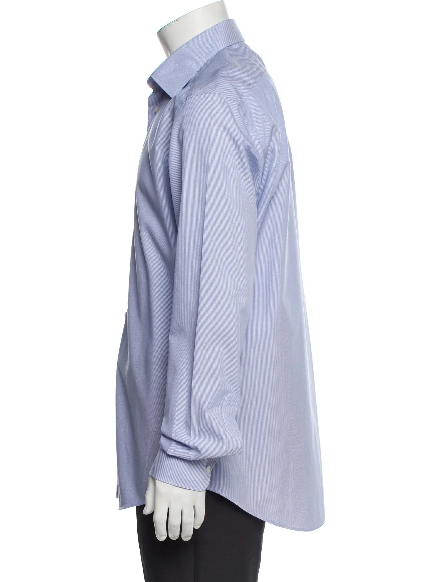 The RealReal,Suitsupply, Suitsupply Light Blue Striped Traveller Long Sleeve Button Up, Blue, Medium-44-TagM