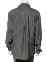 Sunspel Dark Grey Long Sleeve Button Up Shirt With Double Chest Pockets