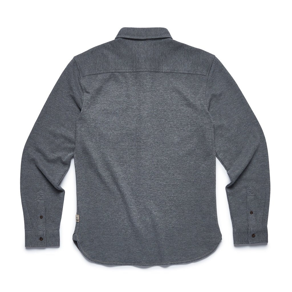 Faire,Surfside Supply, Surfside Supply Charcoal Heather Rib Knit Long Sleeve Button Up Shirt, Grey, Large-41-TagL