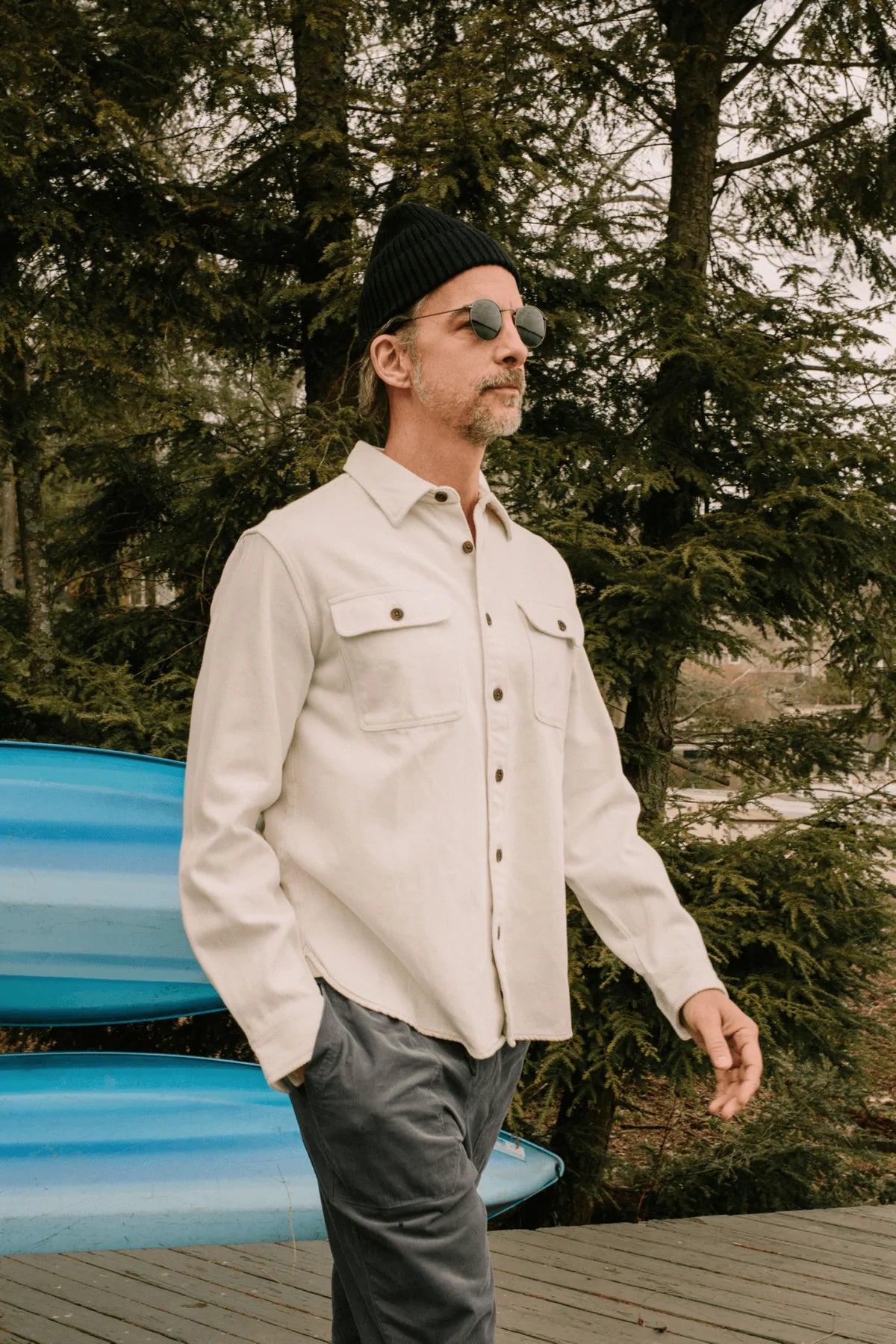 Faire,Surfside Supply, Surfside Supply Cream Washed Twill Shacket, White, Medium-46-TagM