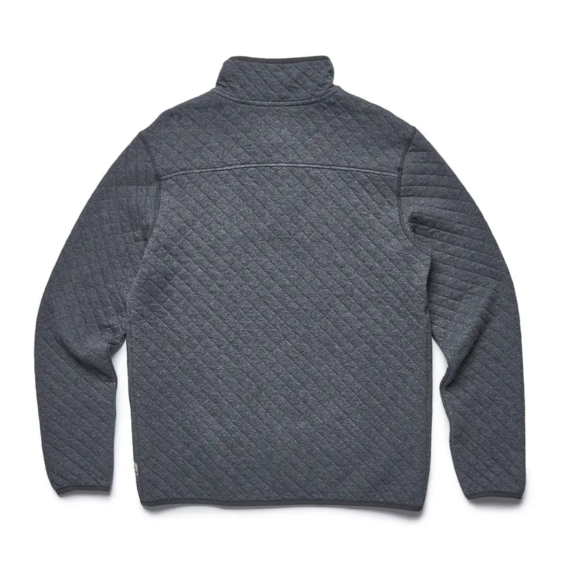 Surfside Supply Grey Heather Quarter Button Up Quilted Pull Over Sweater