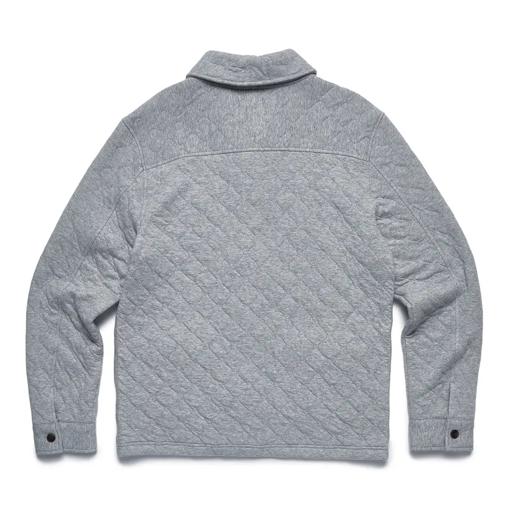 Faire,Surfside Supply, Surfside Supply Heather Grey Shawl Collar Quilted Fleece Cardigan, Grey, Large-48-TagL