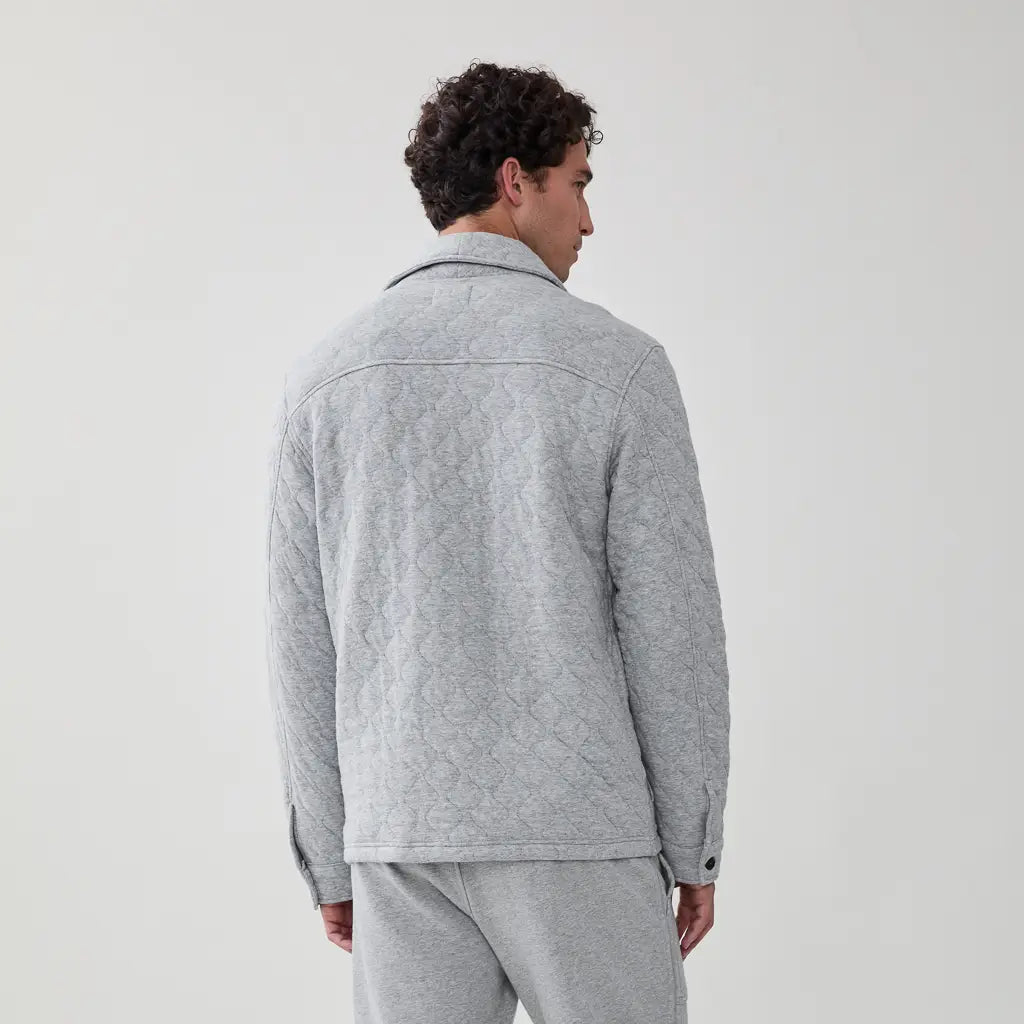Faire,Surfside Supply, Surfside Supply Heather Grey Shawl Collar Quilted Fleece Cardigan, Grey, Large-48-TagL