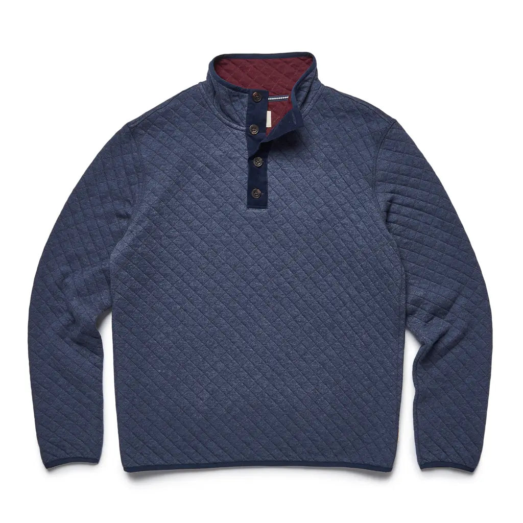 Faire,Surfside Supply, Surfside Supply Navy Heather Qte Button Quilted Pullover, Blue, Large-47-TagL