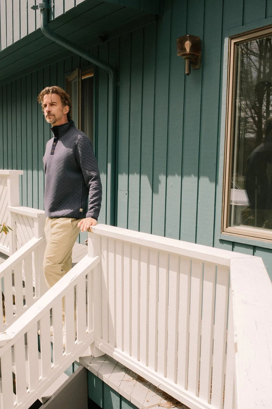 Faire,Surfside Supply, Surfside Supply Navy Heather Qte Button Quilted Pullover, Blue, Large-48-TagL