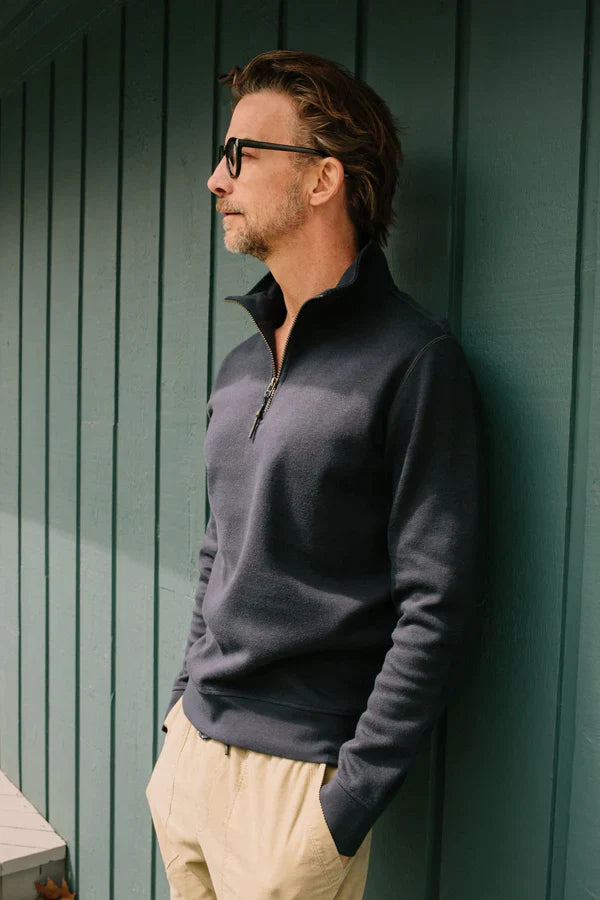 Faire,Surfside Supply, Surfside Supply Navy Quarter Zip Rib Knit Pullover, Blue, Medium-41-TagSMedium-44-TagMLarge-45-Extra Large-46-TagLExtra Large-50-TagXLLarge-48-TagLExtra Large-49-TagXLSmall--