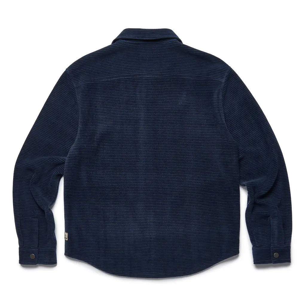 Faire,Surfside Supply, Surfside Supply Navy Velour Textured Stripe Shacket, Blue, Medium-46-TagM