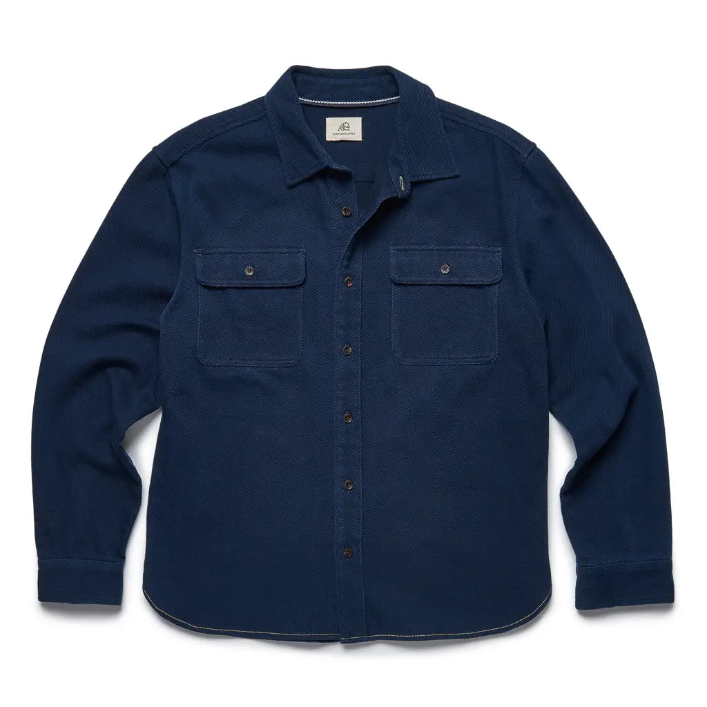 Faire,Surfside Supply, Surfside Supply Navy Washed Twill Shacket, Blue, Large-46-TagL
