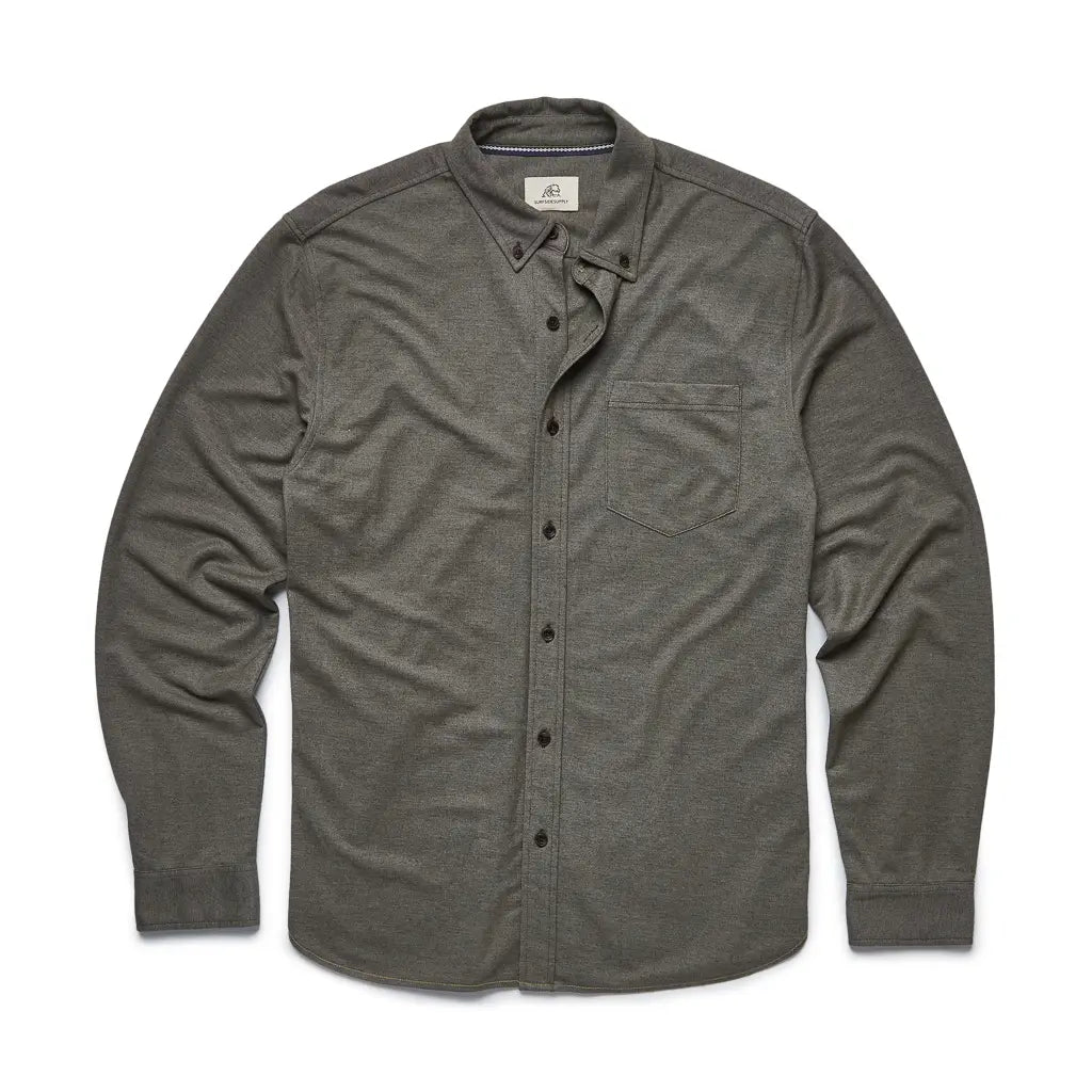 Faire,Surfside Supply, Surfside Supply Moss Green Heather Knit Long Sleeve Button Up Shirt, Green, Extra Large-48-TagXLMedium-42-TagMSmall-39-TagMLarge-45-TagLLarge-44-TagLSmall-40-TagS