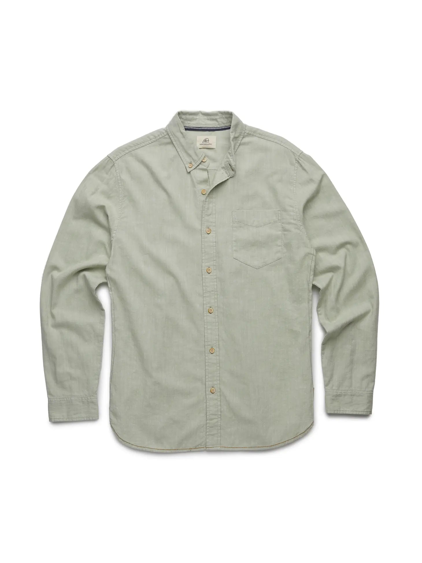 Surfside Supply Pastel Green Airy Cotton Button Up Shirt With Front Ch ...