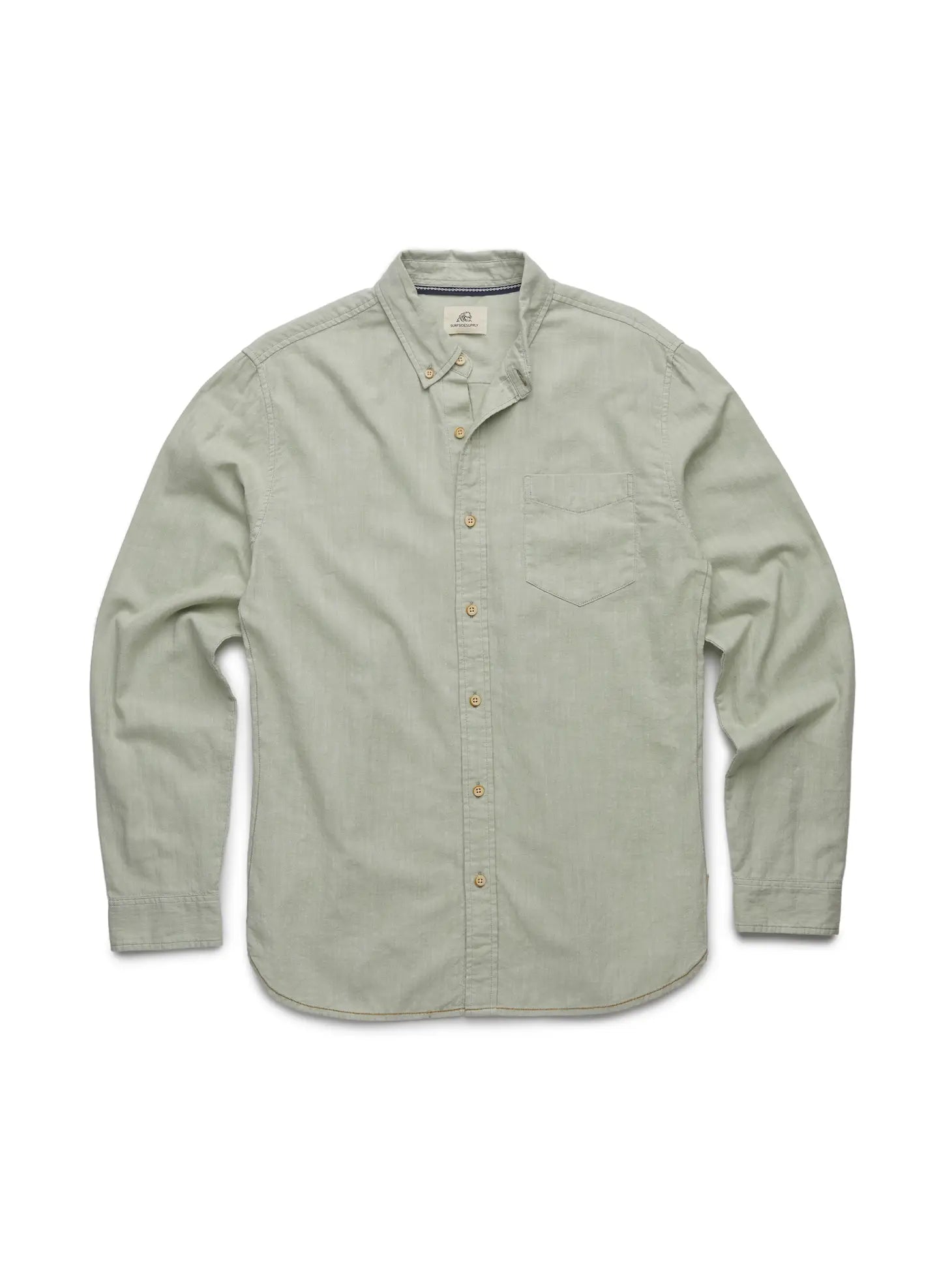 Faire,Surfside Supply, Surfside Supply Pastel Green Airy Cotton Button Up Shirt With Front Chest Pocket, Green, Medium-44-TagM