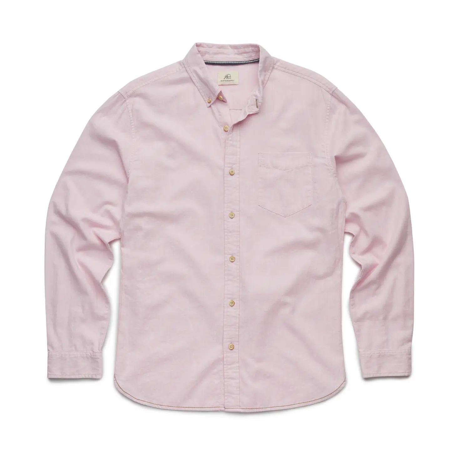 Faire,Surfside Supply, Surfside Supply Light Pink Airy Cotton Button Up Shirt With Front Chest Pocket, Pink, Large-46-TagL