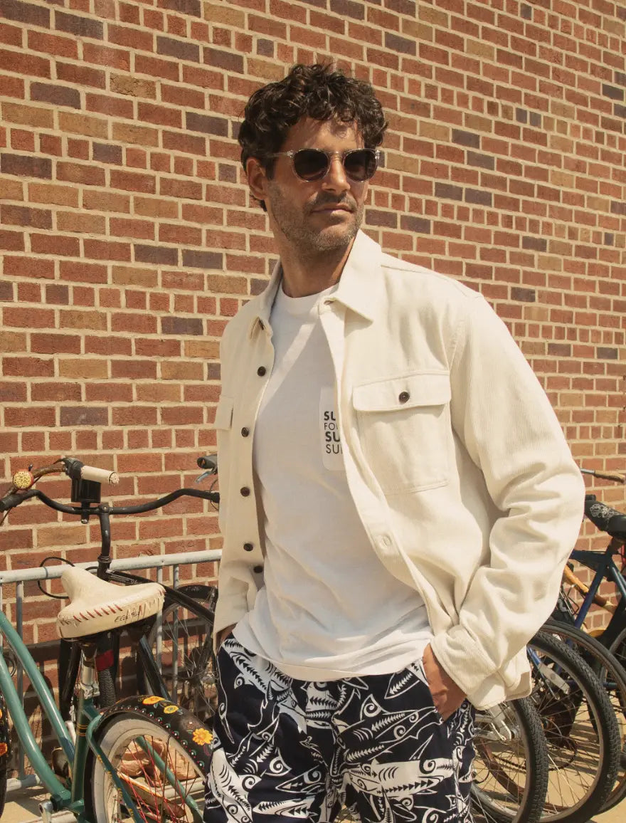 Faire,Surfside Supply, Surfside Supply Cream Washed Twill Shacket, White, Large-48-TagL