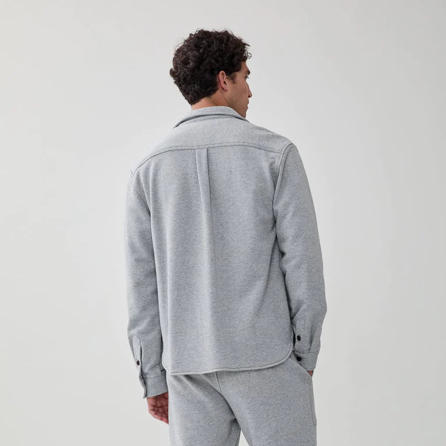 Faire,Surfside Supply, Surfside Supply Light Grey Fleece Shirt Jacket With Two Front Chest Pockets, Grey, Extra Extra Large-56-TagXXL