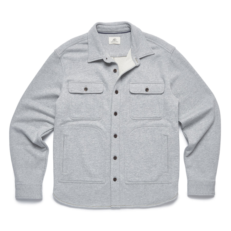 Faire,Surfside Supply, Surfside Supply Light Grey Fleece Shirt Jacket With Two Front Chest Pockets, Grey, Extra Extra Large-56-TagXXL