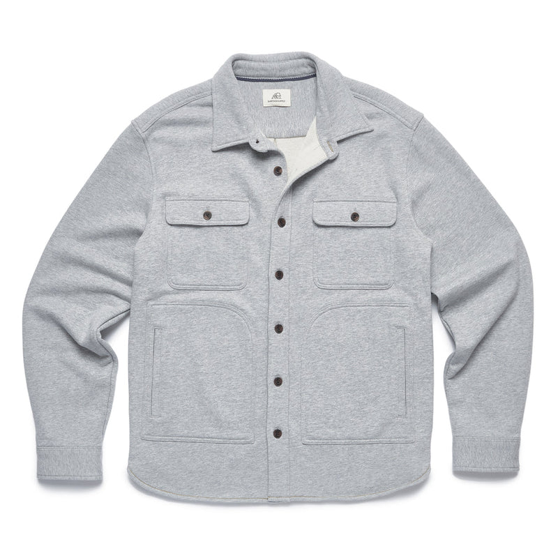 Surfside Supply Light Grey Fleece Shirt Jacket With Two Front Chest Pockets