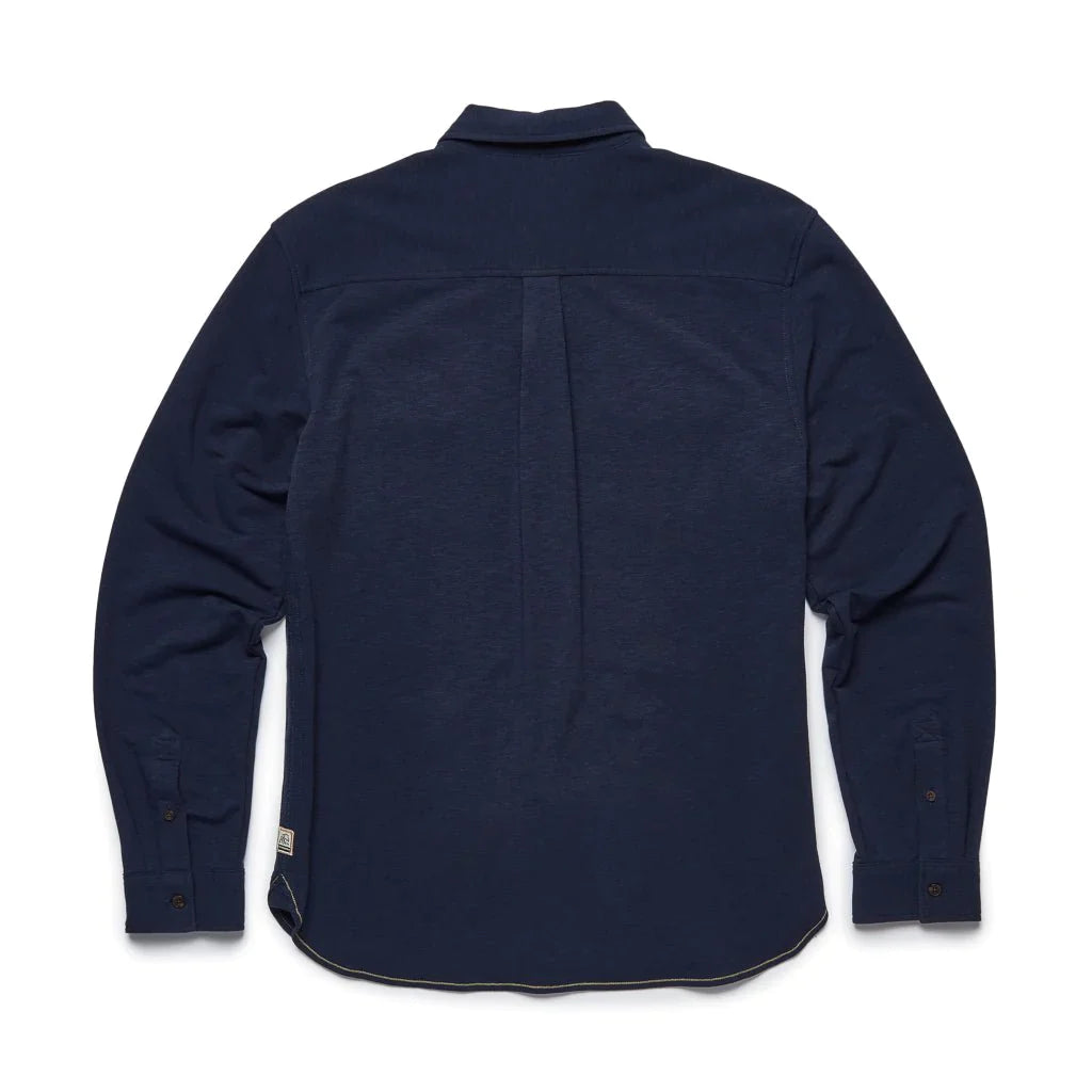 Faire,Surfside Supply, Surfside Supply Navy Knit Long Sleeve Button Up Shirt With Two Front Chest Pockets, Blue, Extra Large-47-TagXL