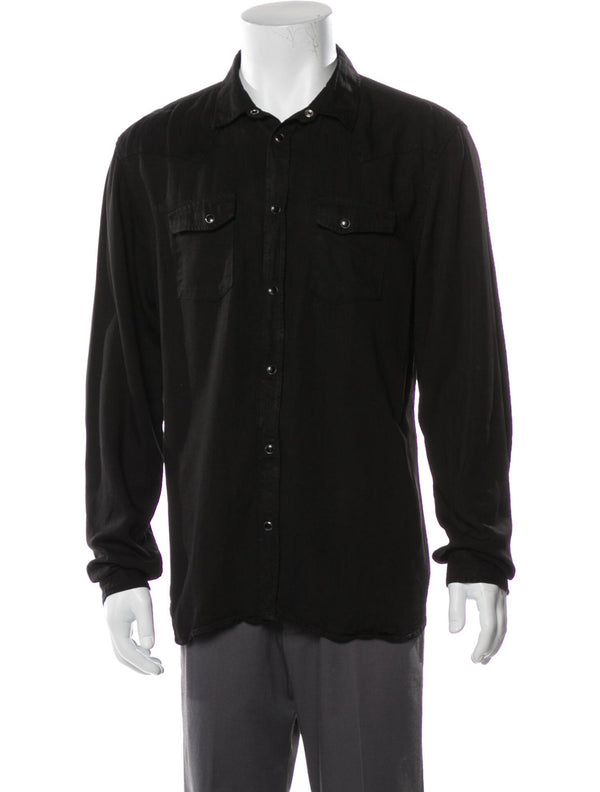 The Kooples Black Western Snap Button Up Shirt