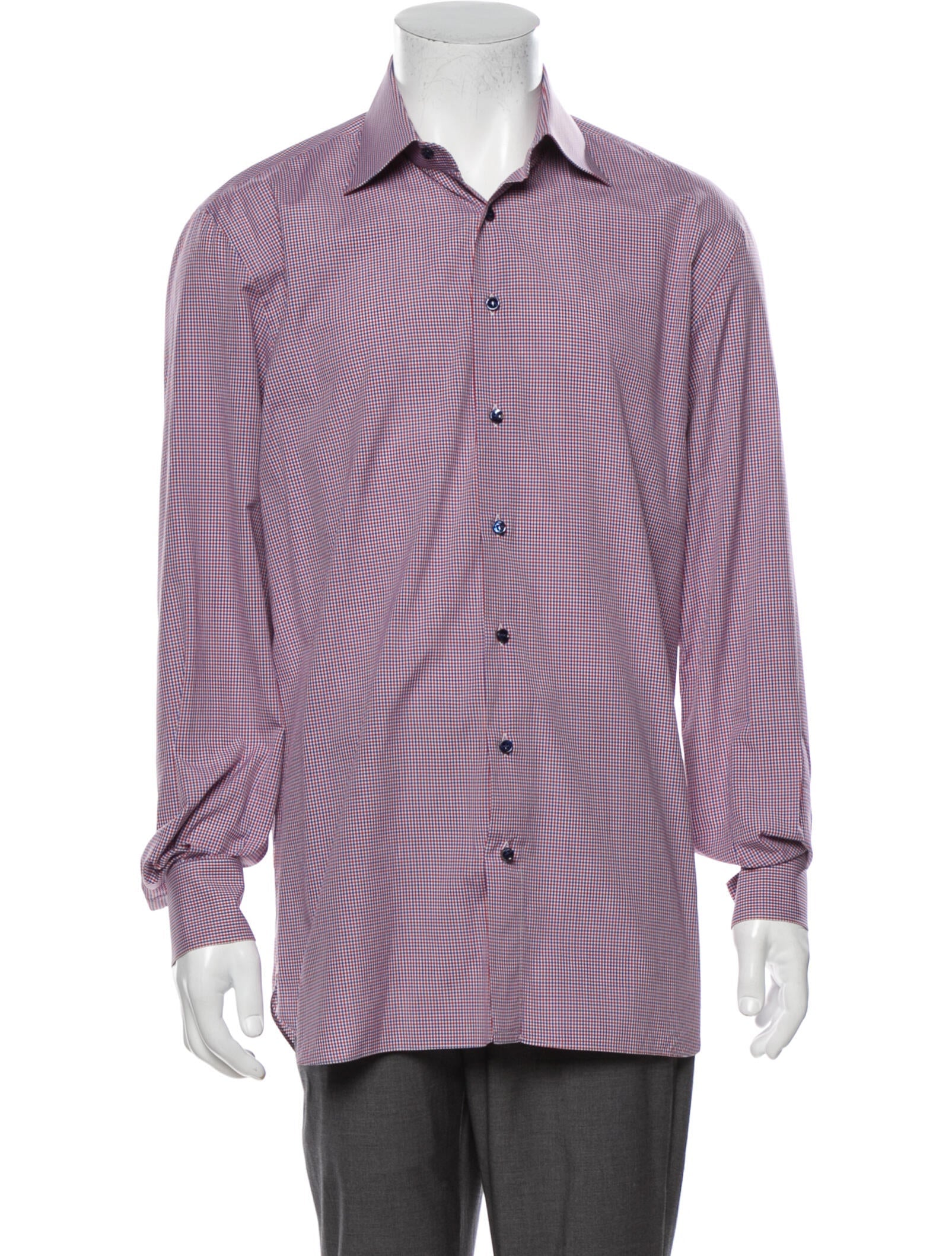 The RealReal,Marol, Marol Red Plaid Button Up Shirt, Red, Large-46-TagL