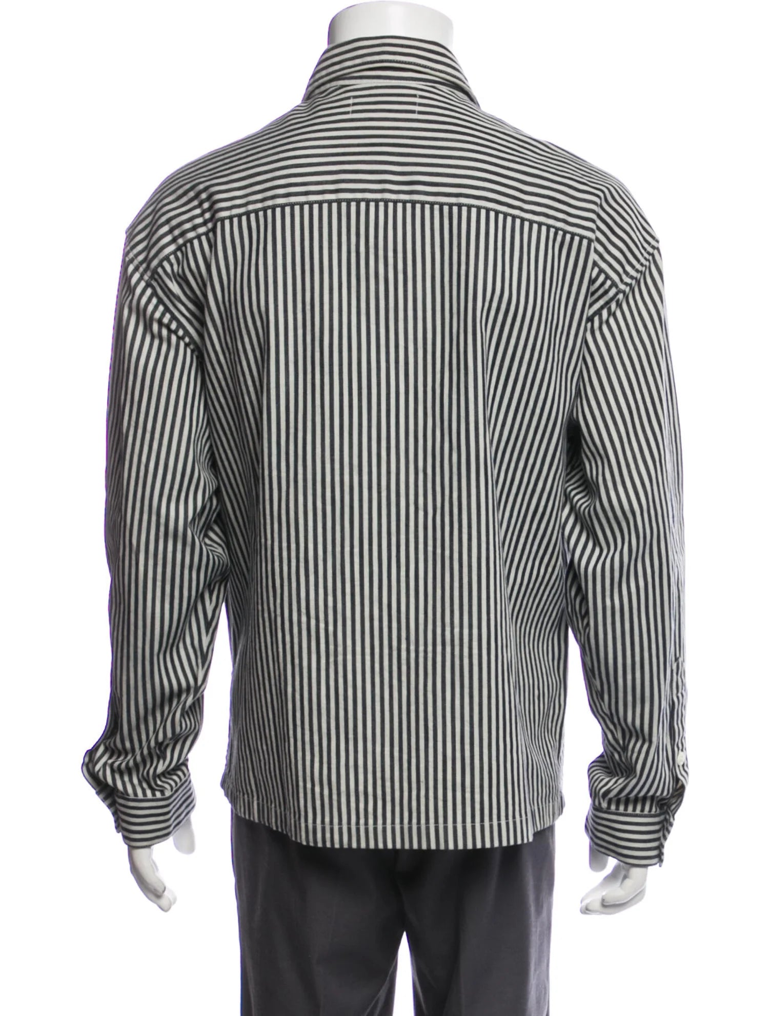 The RealReal,The Kooples, The Kooples Dark Grey Striped Long Sleeve Cropped Shirt Jacket, Grey, Extra Large-50-TagXL