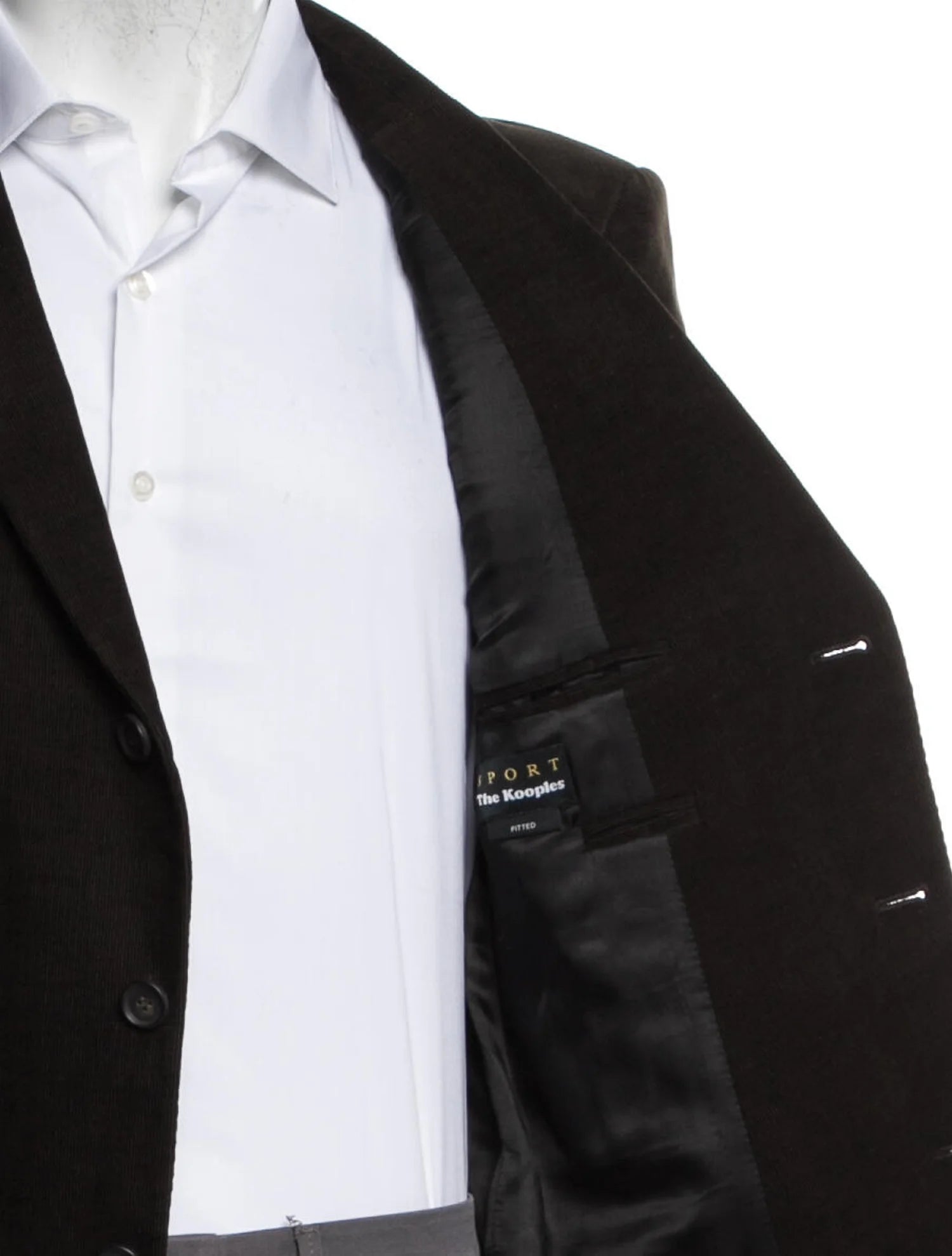 The RealReal,The Kooples, The Kooples Sport Dark Brown Fitted Corduroy Blazer, Brown, Large-46-TagL